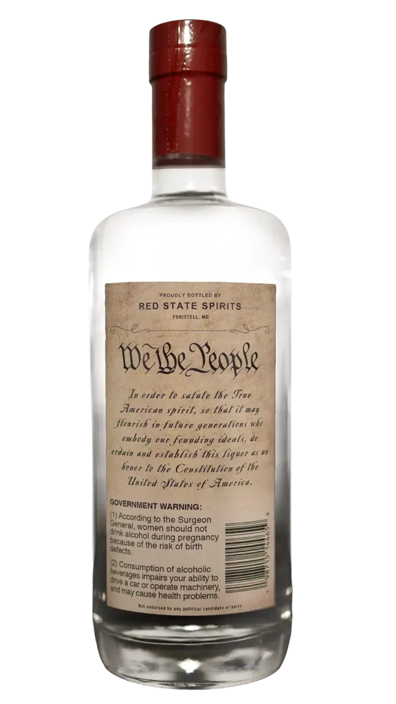 True American vodak bottle back
